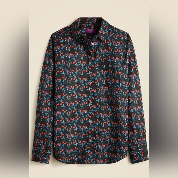 Nwt J. Crew Garçon Classic Shirt Liberty Tana Lawn Size 6  Black. CF471 - Picture 1 of 5